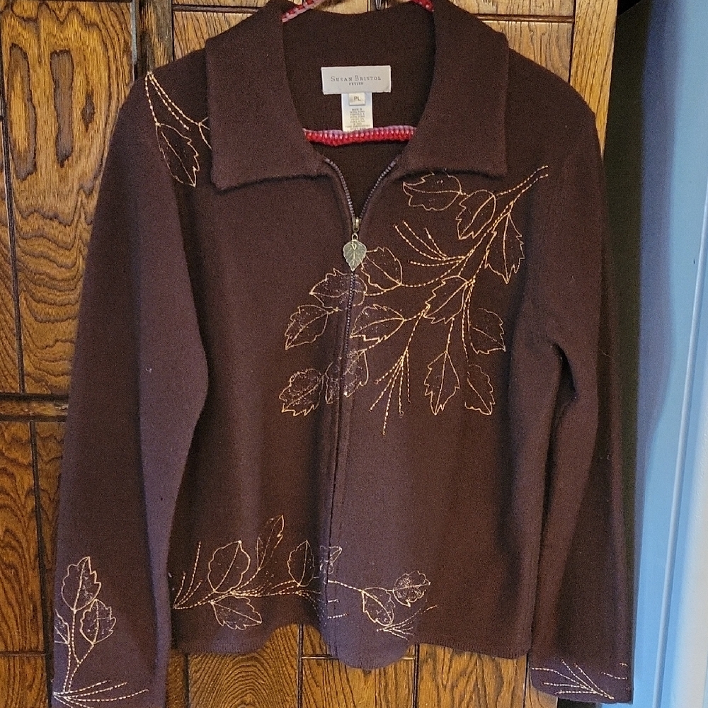 Susan Bristol Chocolate Embroidered Jacket